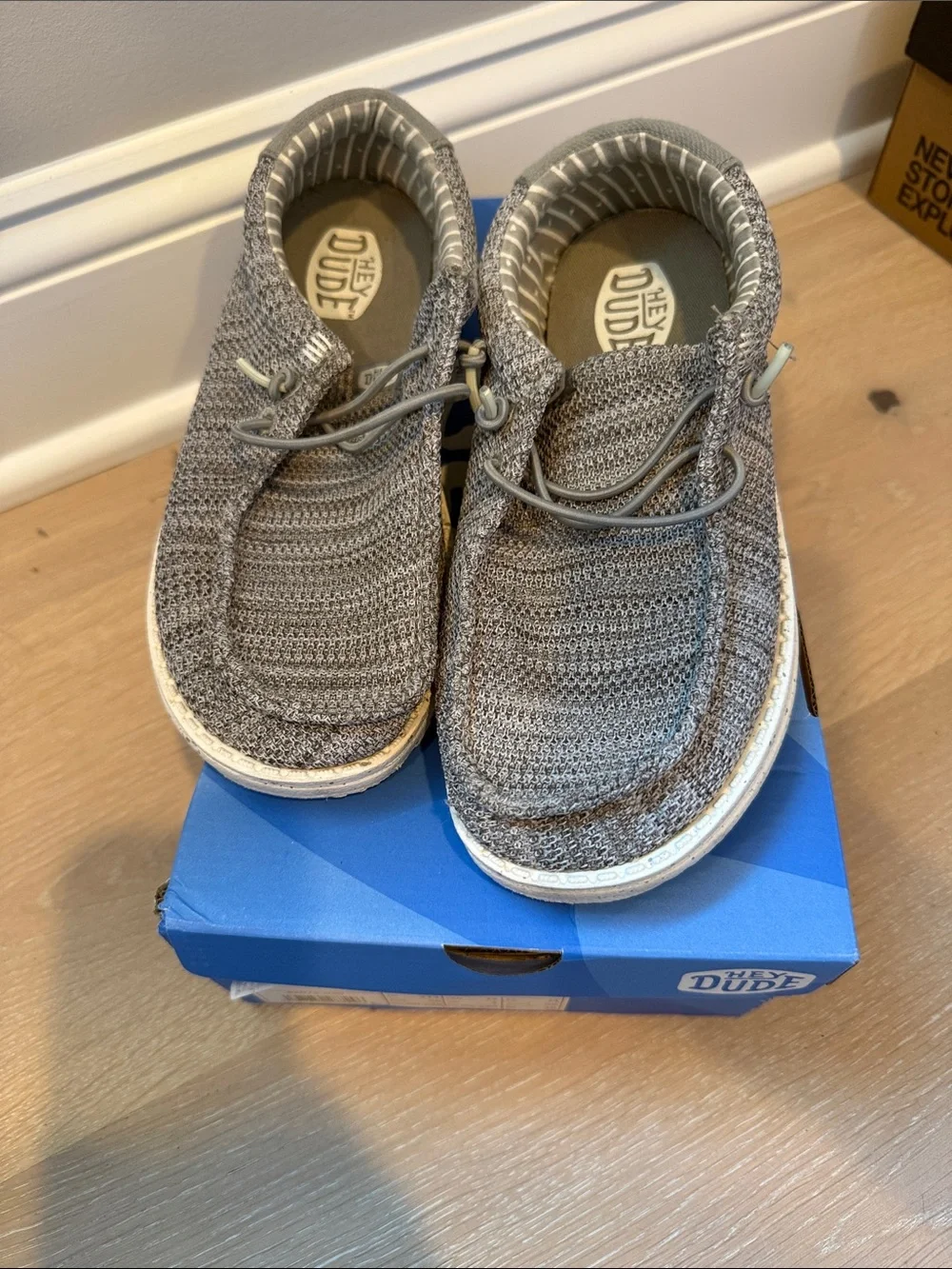 Hey Dude Kids Gray Knit Slip-On Sneakers